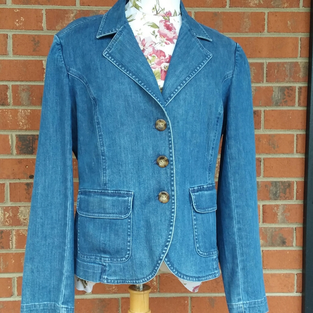 Talbots jean jacket size 10